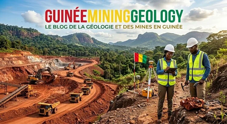 Bassin de résidus miniers entouré de végétation en Guinée