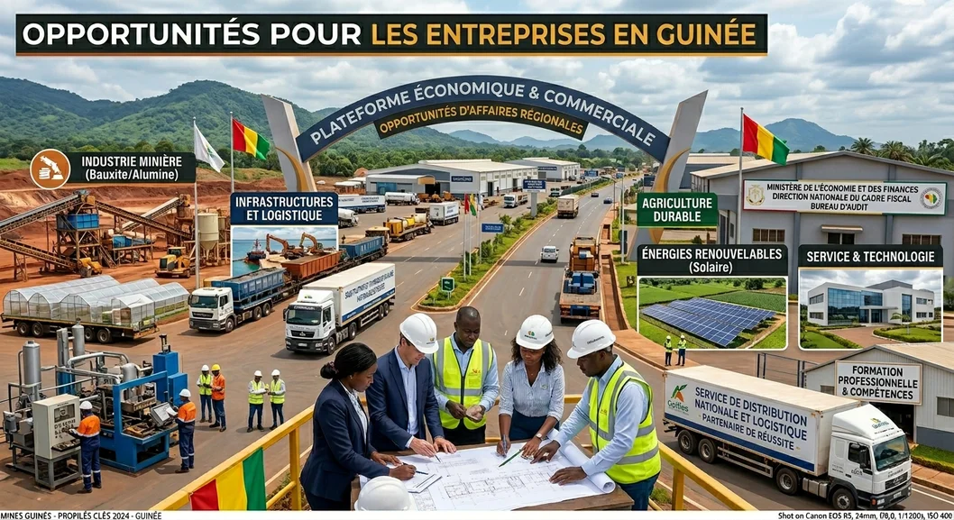 Poignée de main entre partenaires commerciaux avec une mine en arrière-plan